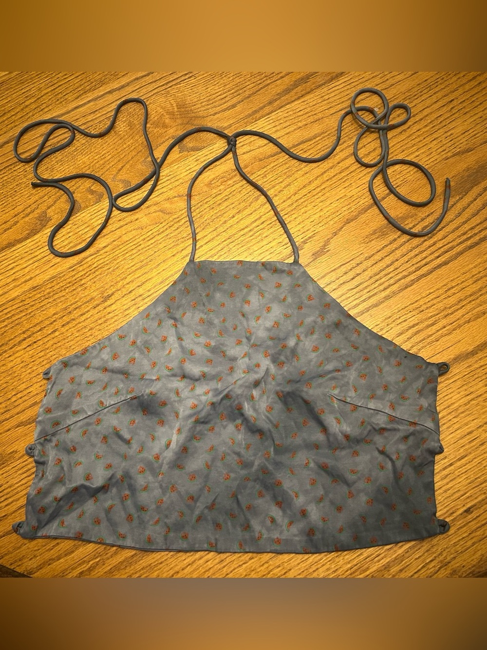 Zara Paisley Print Crop Top Gray & Orange Medium